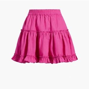 Hill House Paz Skirt in Pink Poppy Linen
